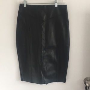Express Knee Length Leather Pencil Skirt